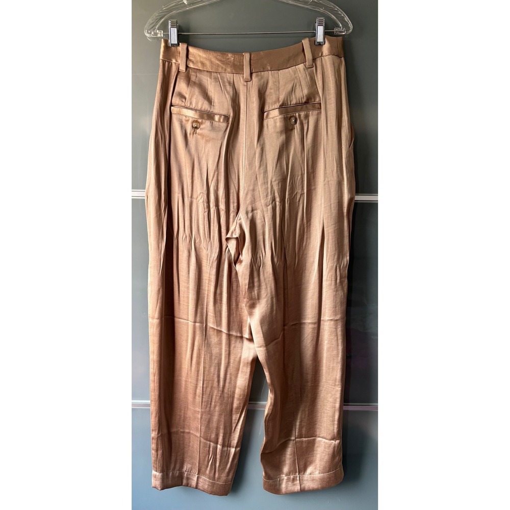 NWT** Madewell Turner Tapered Pant Satin Rose Gold Size 6 Pleated Matchstick - Picture 9 of 11